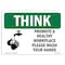 Signmission OSHA THINK Sign, Promote Healthy Workplace W/ Symbol, 24in X 18in Aluminum, 18" W, 24" L, Landscape OS-TS-A-1824-L-11856 - alternate 1